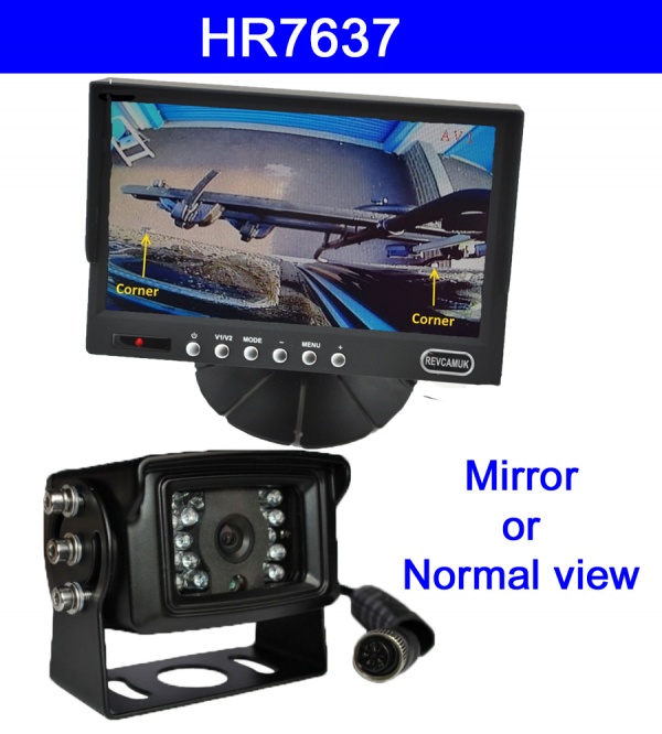 This matches our 7 inch colour monitor with the CCD bracket camera that is mirror/normal view switchable
